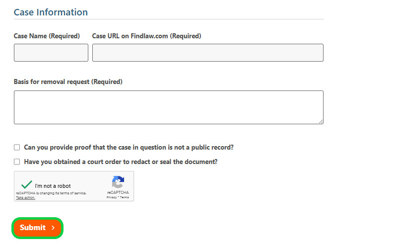 FindLaw contact page